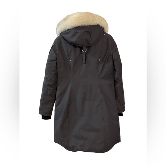 MOOSE KNUCKLES Women's Charcoal Puffer Jacket with Ivory Fur - Picture 2 of 8
